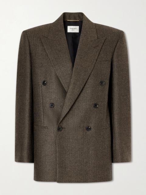 SAINT LAURENT Double-breasted Virgin Wool Blazer