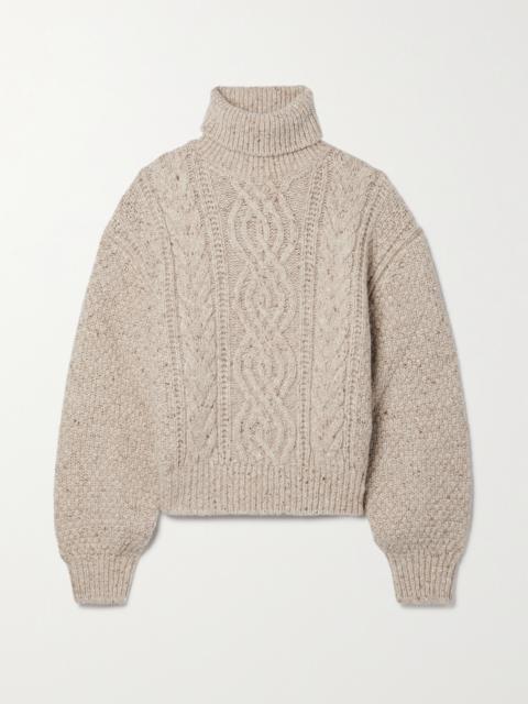 Loro Piana Cable-knit Wool And Cashmere-blend Turtleneck Sweater