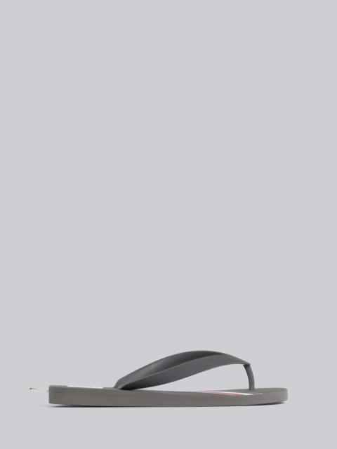 Thom Browne Medium Grey Molded Rubber Stripe Flip Flop