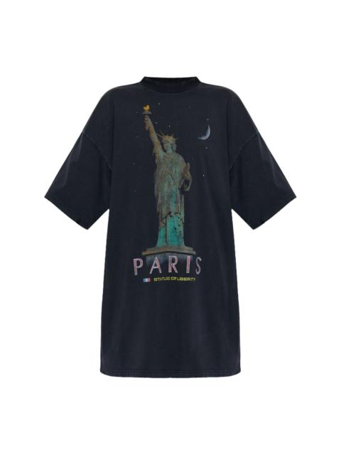 BALENCIAGA Liberty-print T-shirt dress