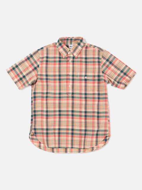J. PRESS TRIM FIT SHORT SLEEVE MADRAS POPOVER SHIRT