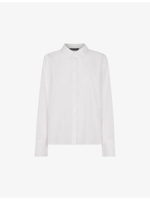 WHISTLES Boxy-fit long-sleeve cotton shirt