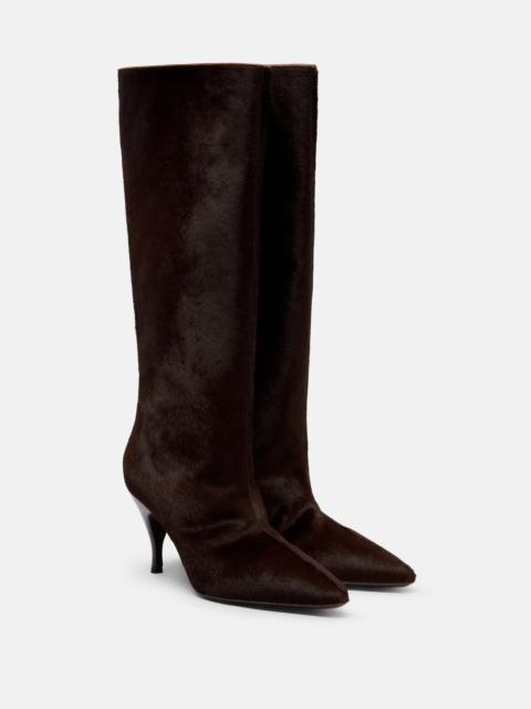 herbert levine Silhouette suede knee-high boots