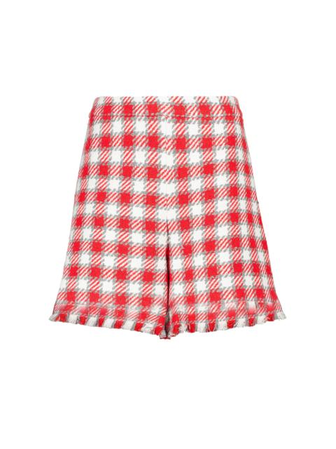 Oscar de la Renta Checked wool-blend shorts