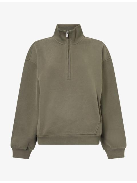 Vuori Restore Oversized Half-Zip Cotton-Jersey Sweatshirt