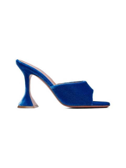 Amina Muaddi Blue Lupita 95 Slipper Heeled Sandals