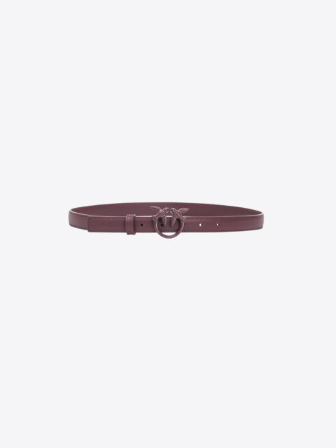 PINKO THIN COLOUR-BLOCK LOVE BIRDS LEATHER BELT 2CM