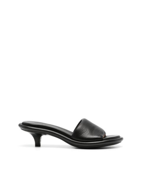 open-toe leather mules