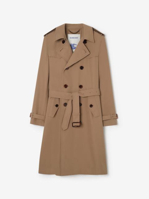 Burberry Long Silk Cotton Foxfield Trench Coat