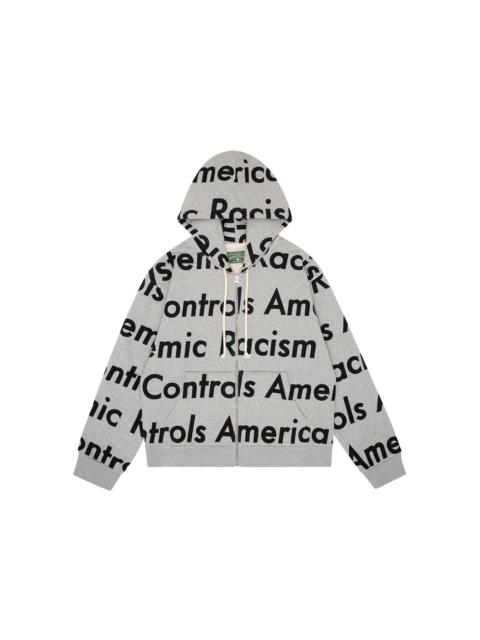 DENIM TEARS Denim Tears x Arthur Jafa Systemic Racism Controls America Zip Up Hoodie Heather Grey