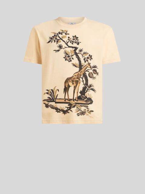 Etro COTTON JERSEY T-SHIRT WITH GIRAFFE PRINT