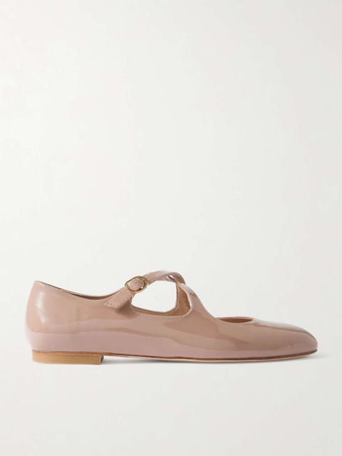 Stuart Weitzman Clem patent-leather Mary Jane ballet flats Blush