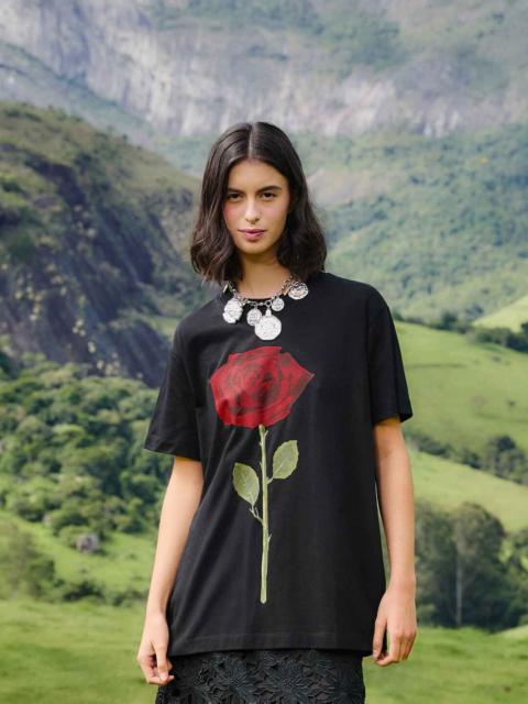 FARM RIO Black Rose Organic Cotton Relaxed T-Shirt