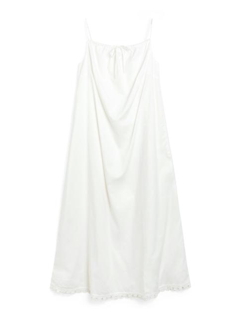 Elizabeth Embroidered Organic Cotton Midi Dress white