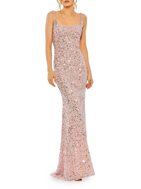MAC DUGGAL Women's Petite Sequin-Embellished Slip Gown - Pink Multi