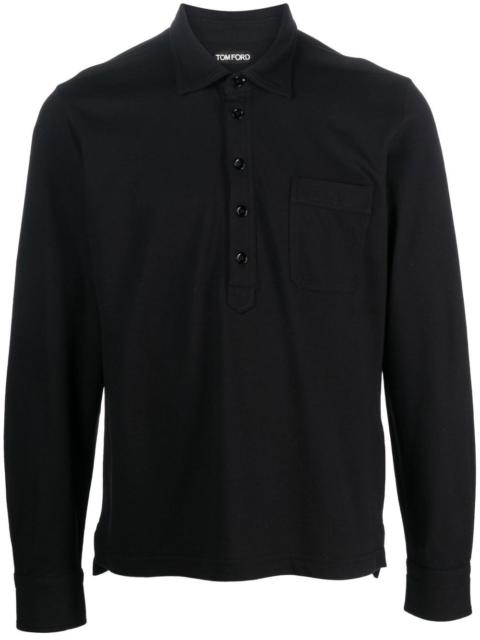 TOM FORD button-front long-sleeved polo shirt