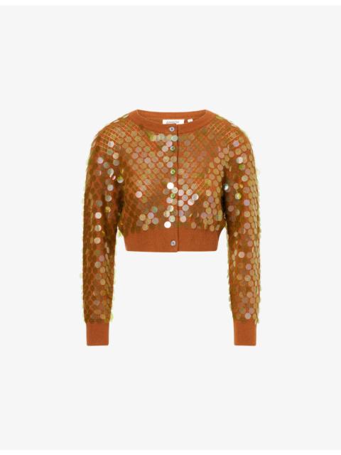 ZANKOV Mina Sequinned Wool and Cashmere-Blend Cardigan