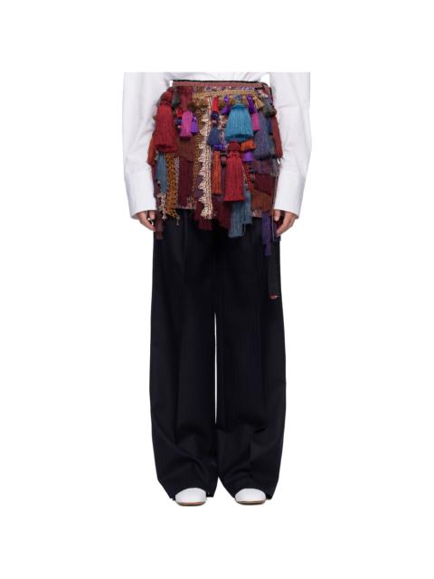 Dries Van Noten Multicolor Tassel Miniskirt
