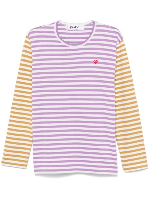 Comme des Garçons PLAY logo-appliqué striped cotton T-shirt