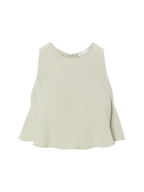 sleeveless crepe crop top