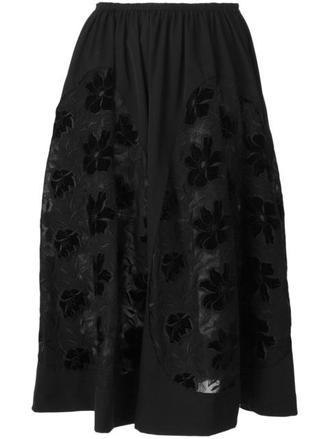 Comme Des Garçons embroidered flared skirt