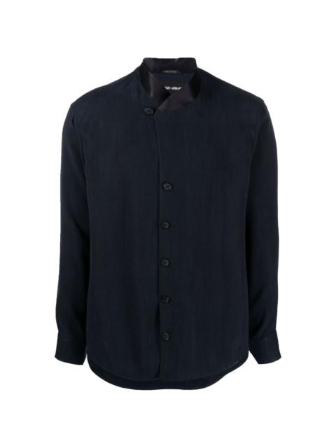 GIORGIO ARMANI band collar long-sleeve shirt