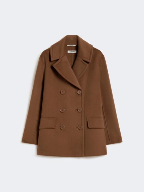 'S Max Mara Wool broadcloth pea coat - TOBACCO