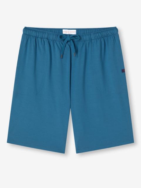 Derek Rose Men's Lounge Shorts Basel Micro Modal Stretch Ocean