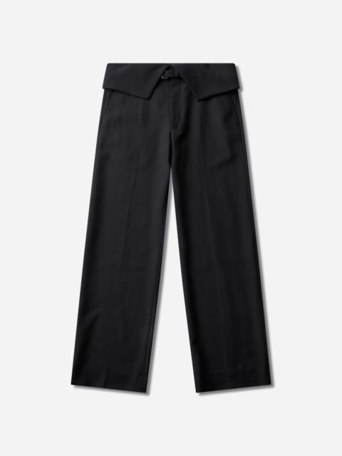 Dries Van Noten Men's Folded Wool Pants Black