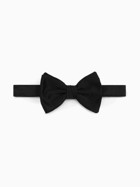 EMPORIO ARMANI Pure silk bow tie with jacquard micro-motif