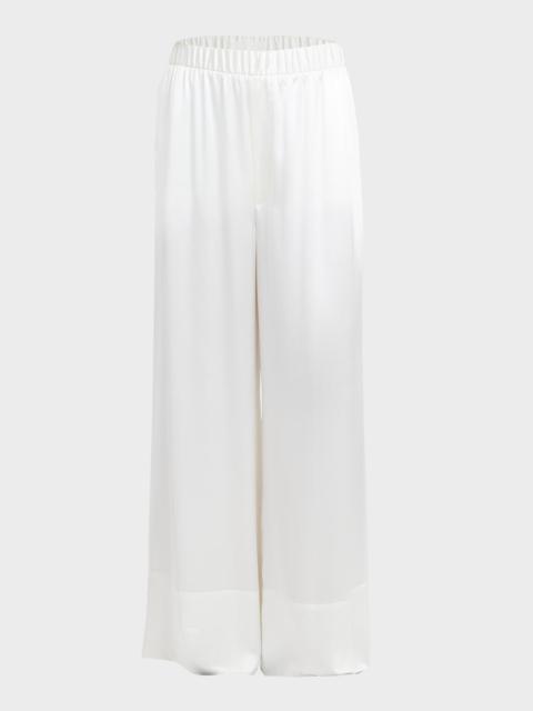 armarium Kay Mid-Rise Wide-Leg Silk Pull-On Pants