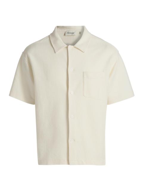 FRAME Men's Jacquard Cotton Short-Sleeve Shirt - Cream
