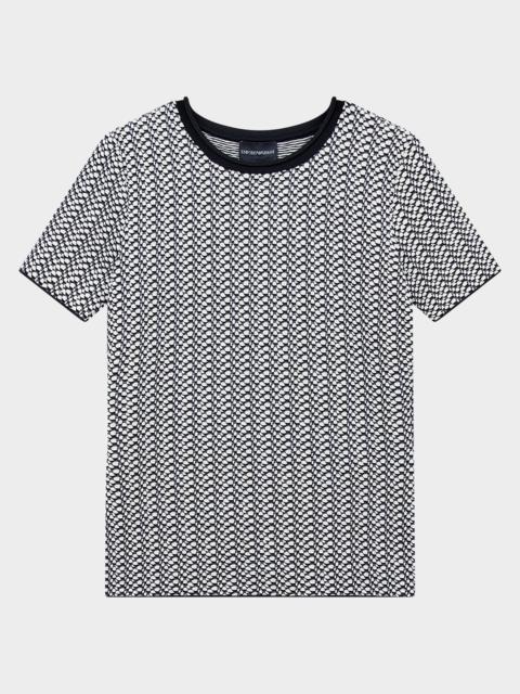 EMPORIO ARMANI Abstract Knit Rolled-Neck Sweater