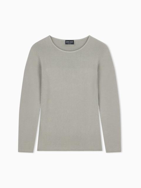 GIORGIO ARMANI LONG SLEEVE JUMPER IN SEAMLESS VISCOSE BLEND