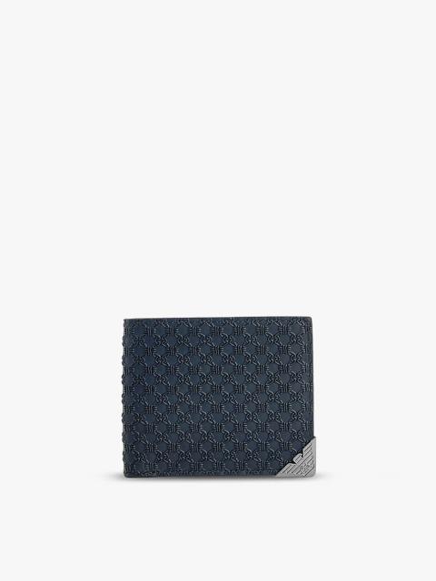 EMPORIO ARMANI Brand-embossed Bi-fold leather wallet