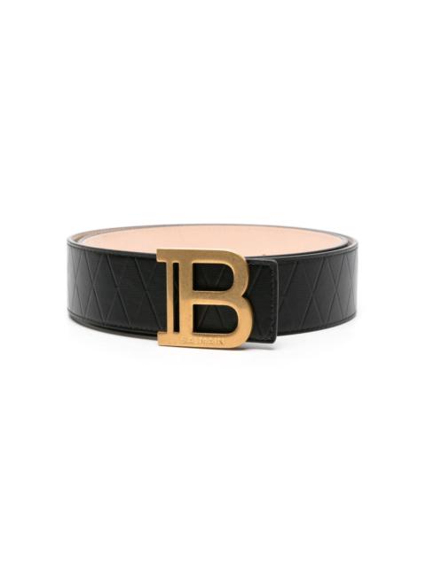 B-buckle leather belt