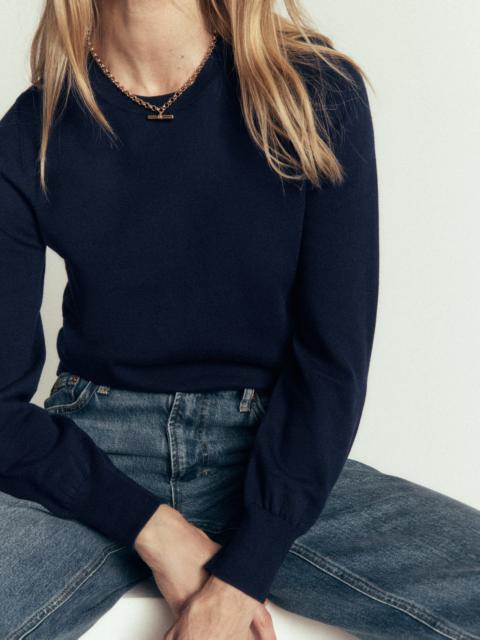 BODEN Camilla Cotton Crew Sweater-Navy