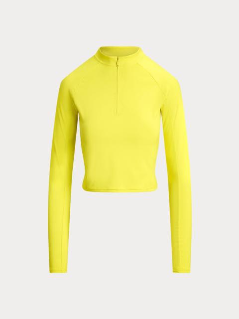 Polo Ralph Lauren Sueded Jersey Cropped Half-Zip