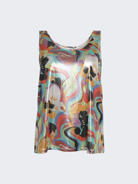 Etro Printed Scoop Neck Tank Top Multicolor
