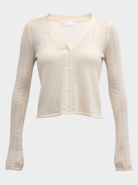 SABLYN Vincent Pointelle Knit Cashmere Cardigan