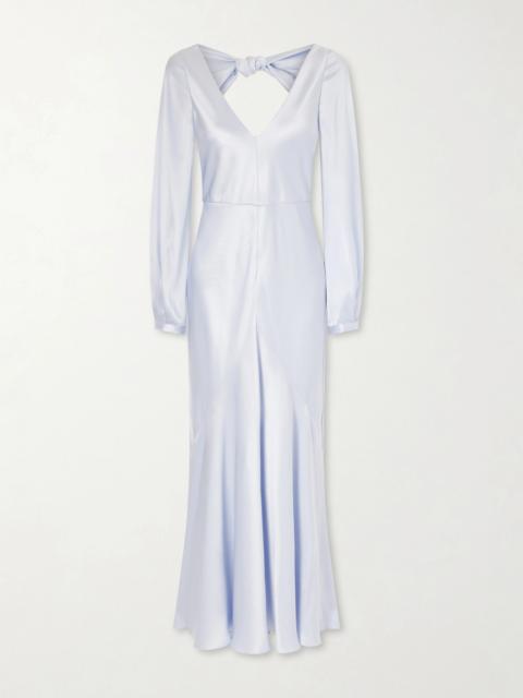 GABRIELA HEARST Peyton Knotted Cut-out Satin-silk Maxi Dress