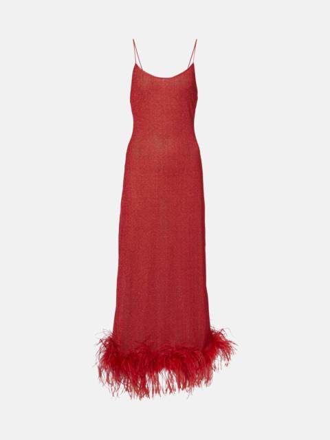 Oséree Lumière Plumage maxi dress