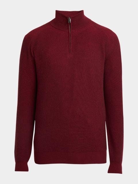 Brioni Men's Cashmere Quarter-Zip Sweater