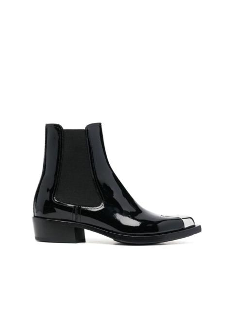 patent ankle boots