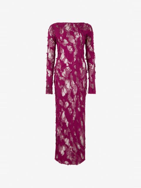 Roberto Cavalli Dress with Destroyed-Effect Lace