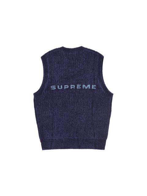Supreme Supreme Chenille Sweater Vest Navy