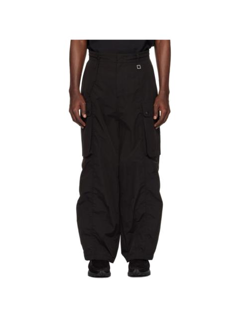 Black Curved Cargo Pants