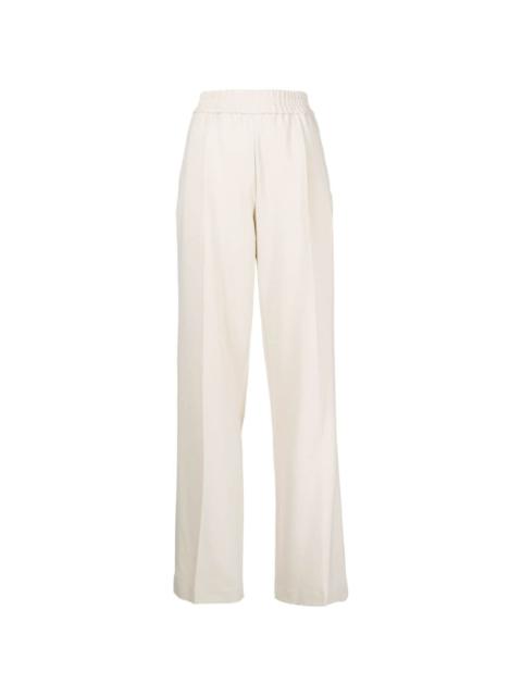 piped-trim detail wide-leg trousers