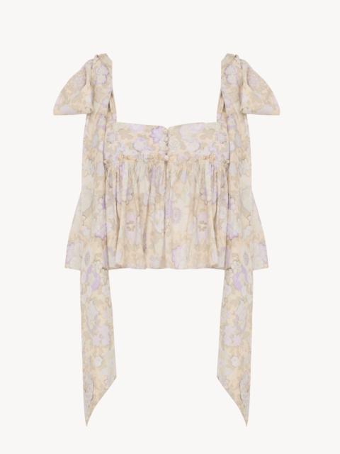 Chloé KNOTTED-STRAP CROPPED TOP IN SOFT COTTON