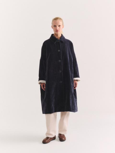 CASEY/CASEY BIG BLOBBY COAT - MID VELVET - NAVY